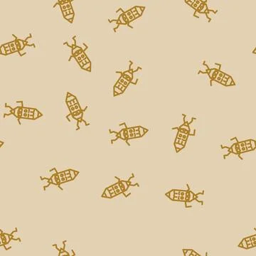 Elementary pen character line vector seamless pattern Stock Illustration