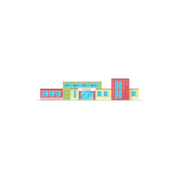 Elementary school building facade vector icon Ilustración de archivo