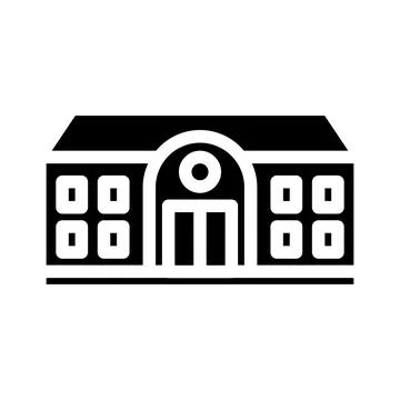 Elementary school building glyph icon vector illustration Ilustración de archivo