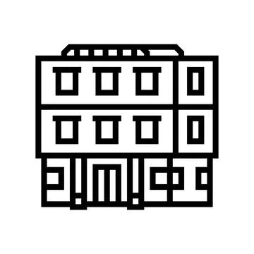 Elementary school building line icon vector illustration Ilustración de archivo