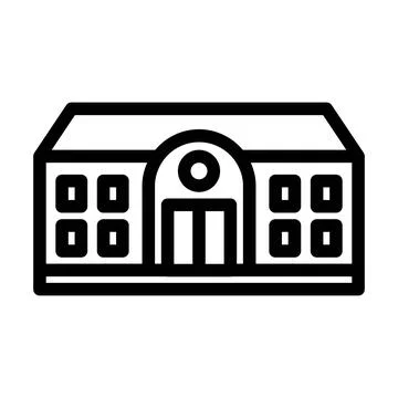 Elementary school building line icon vector illustration Ilustración de archivo