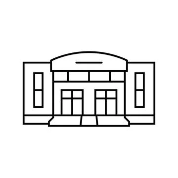Elementary school building line icon vector illustration Ilustración de archivo