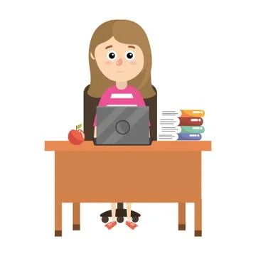 Elementary school cartoon Stock Illustration