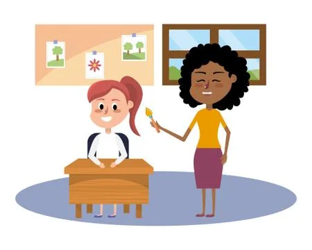 Elementary school cartoon Stock Illustration