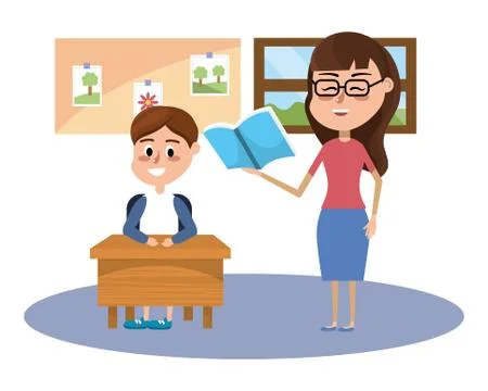 Elementary school cartoon Stock Illustration