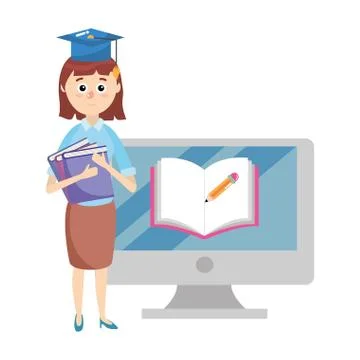 Elementary school cartoon Stock Illustration