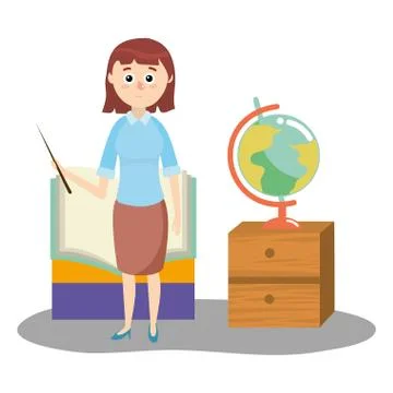 Elementary school cartoon Stock Illustration