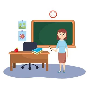 Elementary school cartoon Stock Illustration