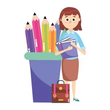 Elementary school cartoon Stock Illustration