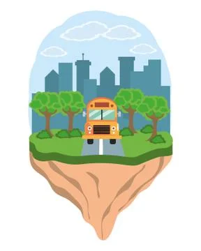 Elementary school cartoon Stock Illustration