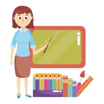 Elementary school cartoon Stock Illustration