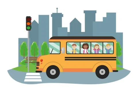 Elementary school cartoon Stock Illustration