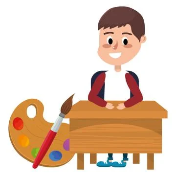 Elementary school cartoon Stock Illustration