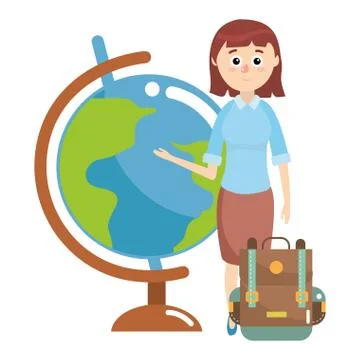 Elementary school cartoon Stock Illustration