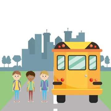 Elementary school cartoon Stock Illustration