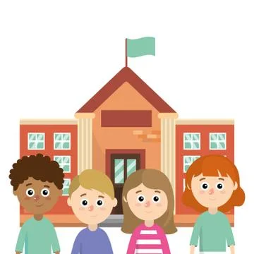 Elementary school cartoon Stock Illustration