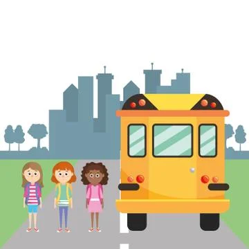 Elementary school cartoon Stock Illustration