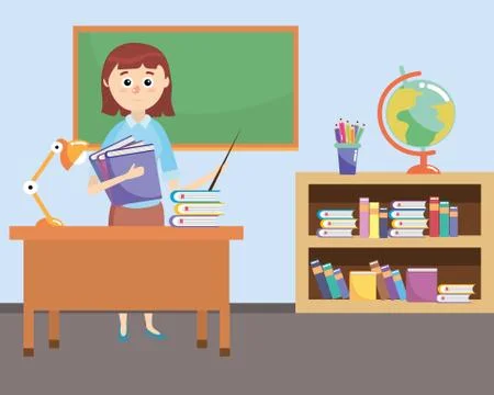 Elementary school cartoon Stock Illustration