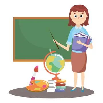 Elementary school cartoon Stock Illustration