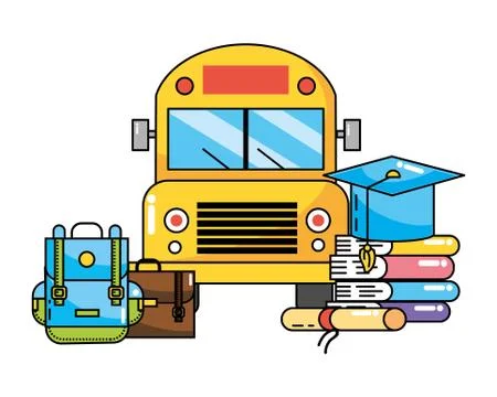 Elementary school cartoon Stock Illustration