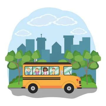 Elementary school cartoon Stock Illustration