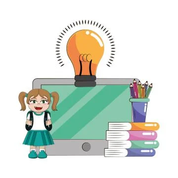 Elementary school cartoon Stock Illustration