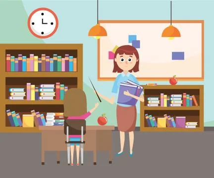 Elementary school cartoon Stock Illustration