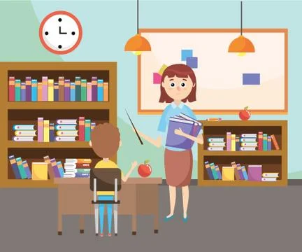 Elementary school cartoon Stock Illustration