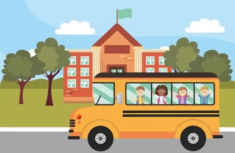 Elementary school cartoon Stock Illustration