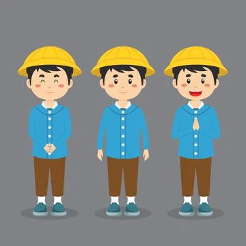 Elementary School Character with Expression Stock Illustration