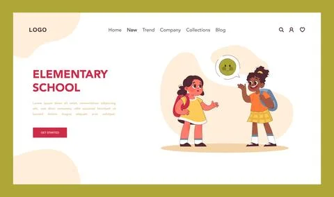 Elementary school concept. Flat vector illustration イラスト素材