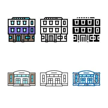 Elementary school concepts building color icon vector Ilustración de archivo