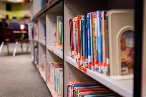 Elementary School Library Books Stock Photos