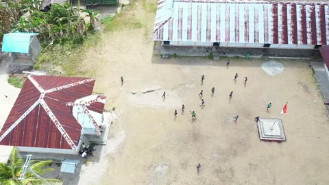 Elementary school in Lutur village Stock Footage 238408940
