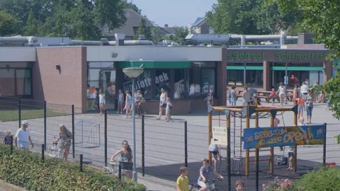 Elementary School Schimortera With Children Playing And Having Fun Stock Footage 129398788