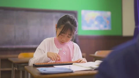 Elementary School Students Taking an Abacus Class Stock Footage 332751121