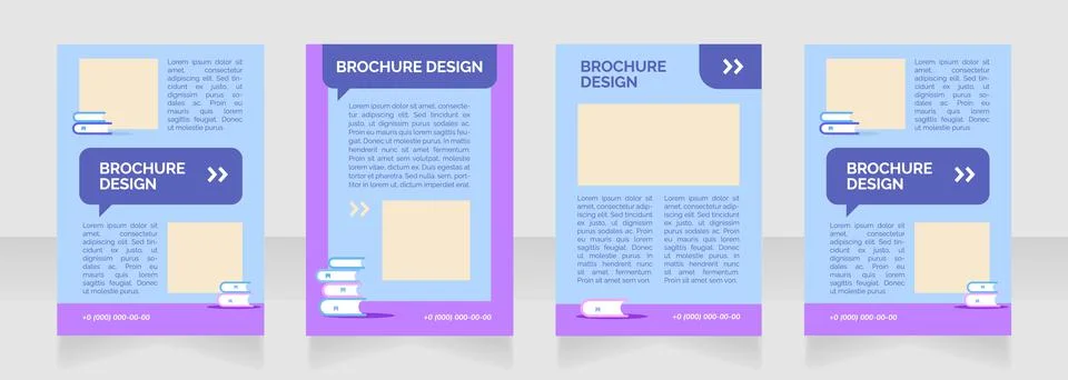 Elementary school visit blank brochure layout design Illustrazione stock