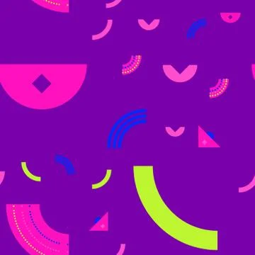 Elementary shapes chaotic seamless pattern Stock Illustration