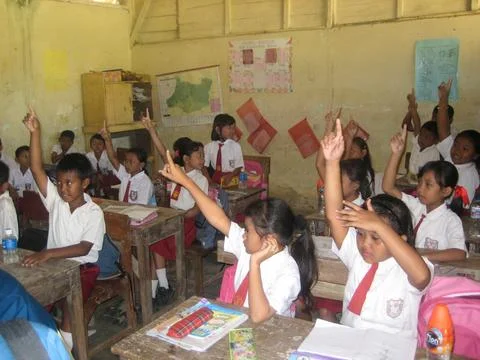 Elementary Student Raise Hand Stock Photos