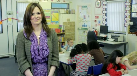 Elementary teacher Stock Footage 22664698