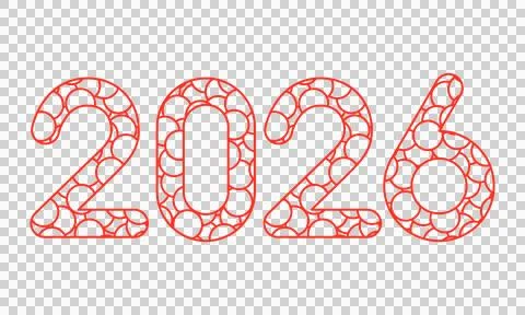 Elements of 2026 New Year numbers Stock Illustration