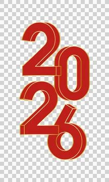  elements of 2026 New Year numbers Stock Illustration