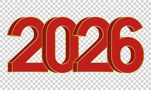  elements of 2026 New Year numbers Stock Illustration