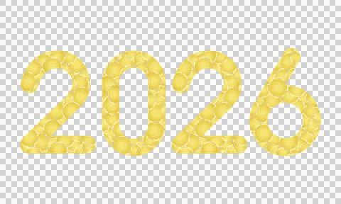  elements of 2026 New Year numbers Stock Illustration