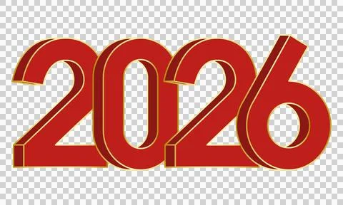  elements of 2026 New Year numbers イラスト素材