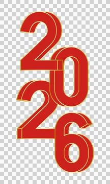  elements of 2026 New Year numbers Stock Illustration