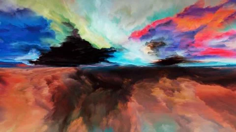 Elements of Abstract Landscape Stock Illustration