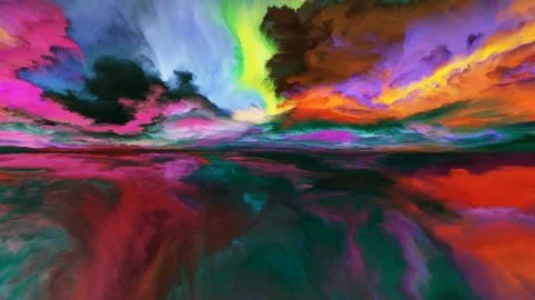 Elements of Abstract Landscape Stock Illustration