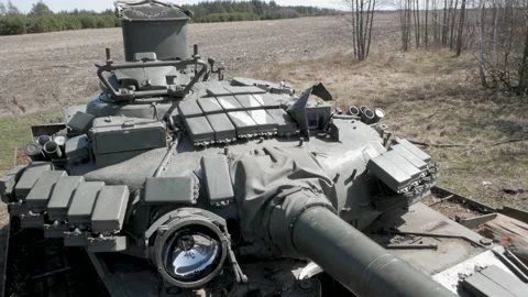 Elements of active armor on the tank Stock Footage 197739853