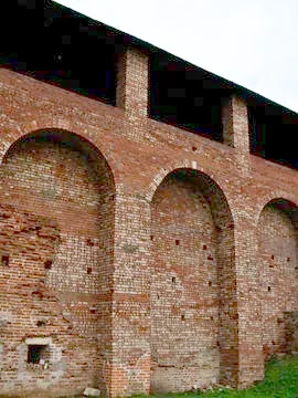 Elements of ancient architecture of the Kolomna Kremlin Stock Photos
